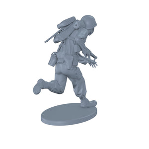 US Infantry Running with Thompson WW2 Era
