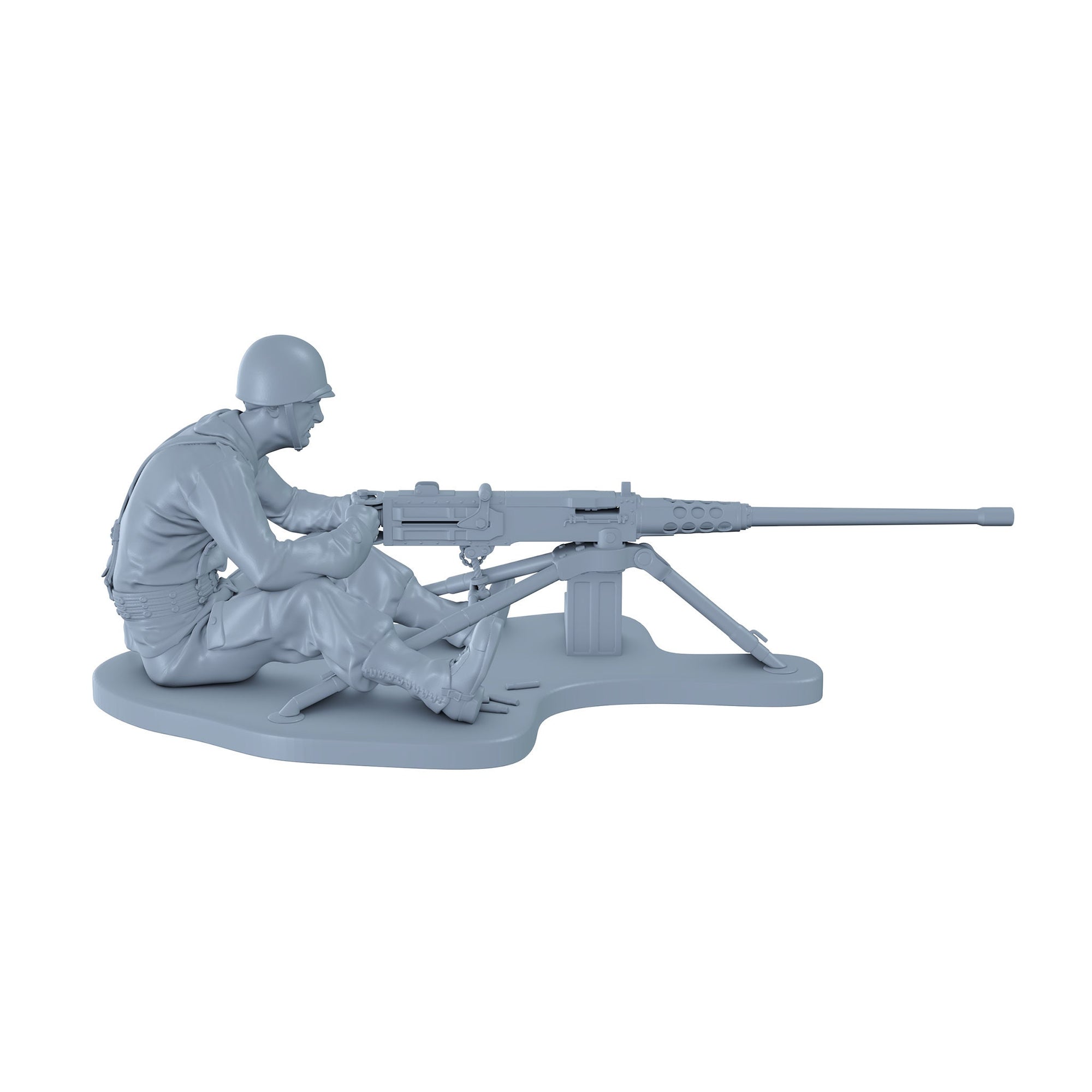 American Soldier With M2 .50 caliber