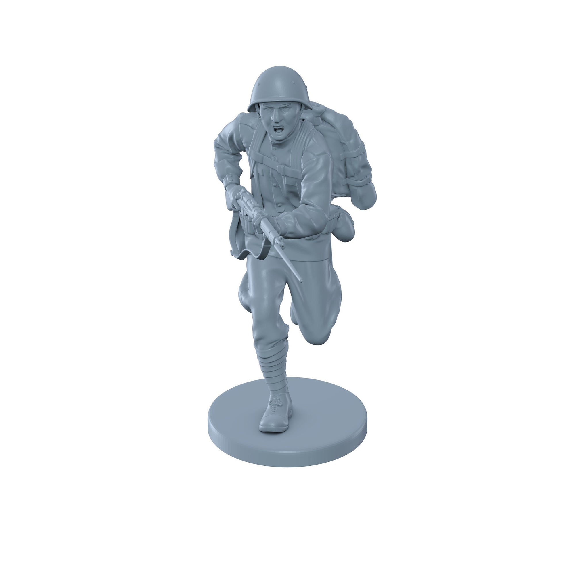 Russian Soldier Charging with Bayonet