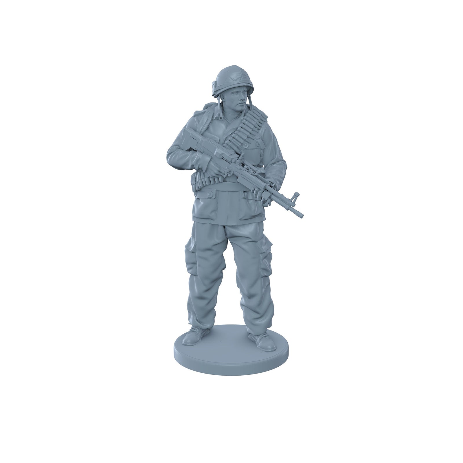 American Soldier With M60