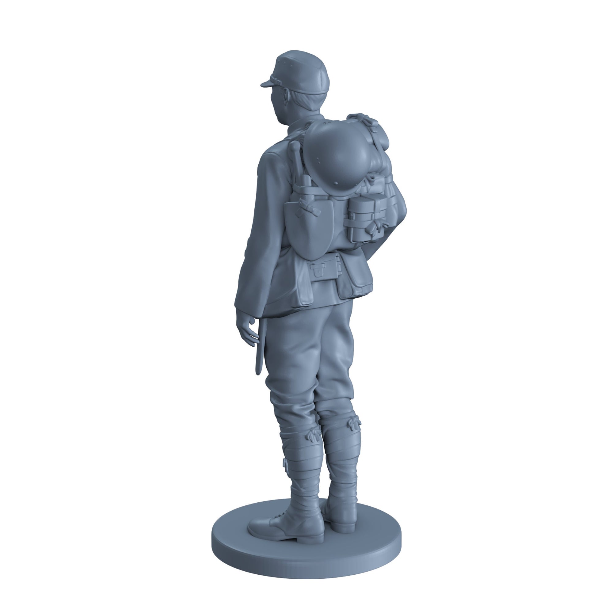 Japanese Soldier Standing at Attention