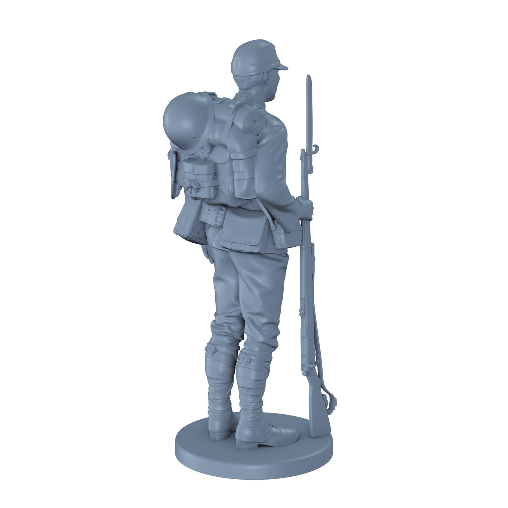 Japanese Soldier Standing at Attention