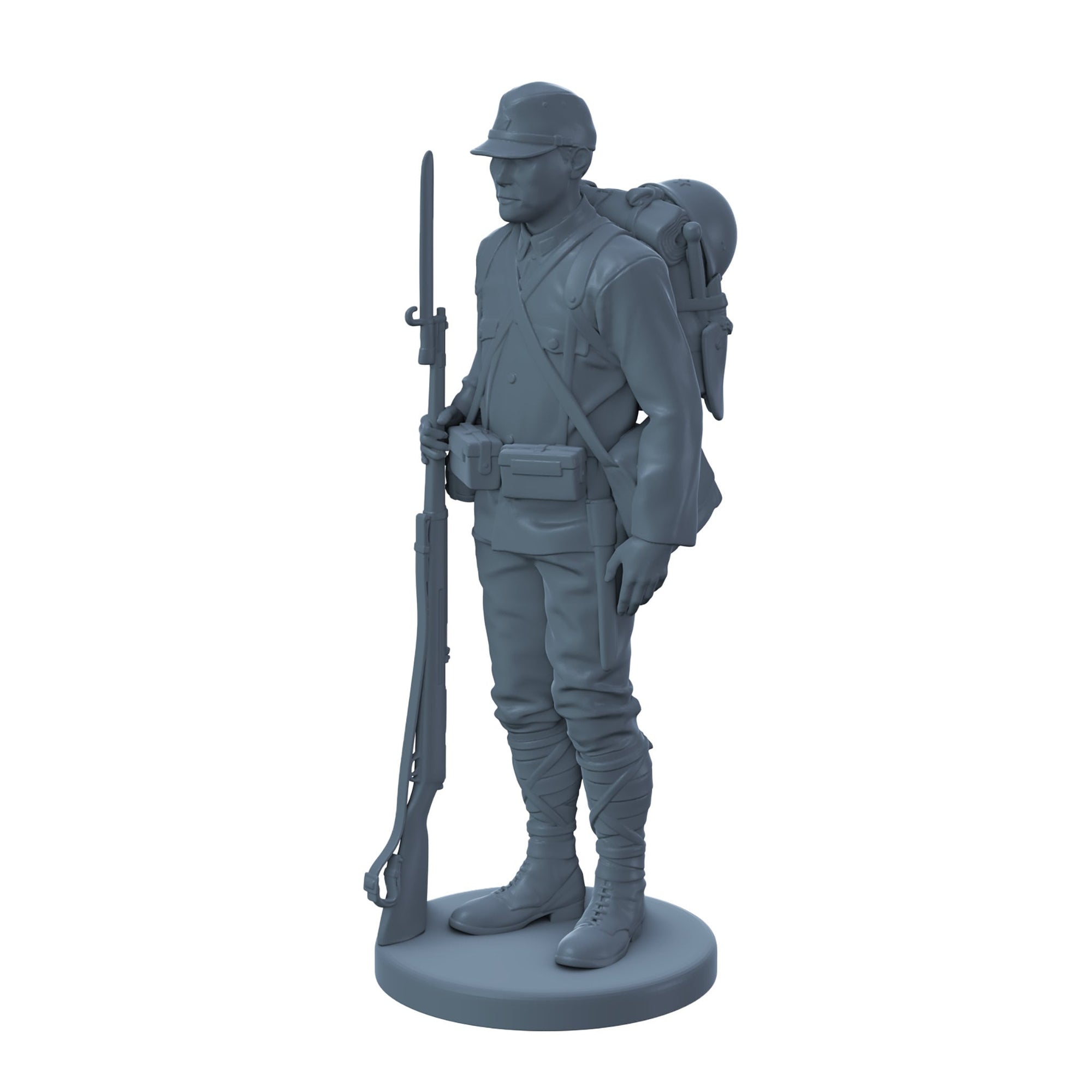 Japanese Soldier Standing at Attention