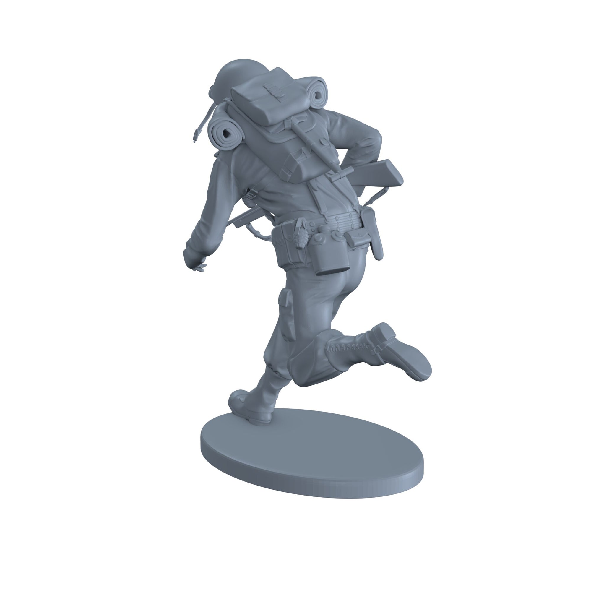 US Infantry Running with Thompson WW2 Era