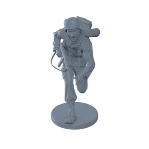 US Infantry Running with Thompson WW2 Era