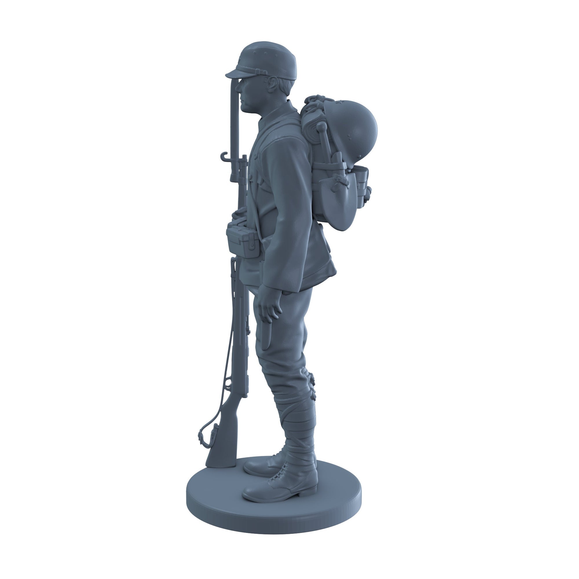 Japanese Soldier Standing at Attention