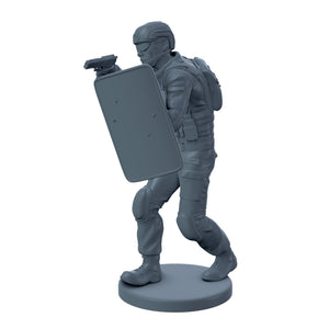 Modern Chinese Soldier With Shield