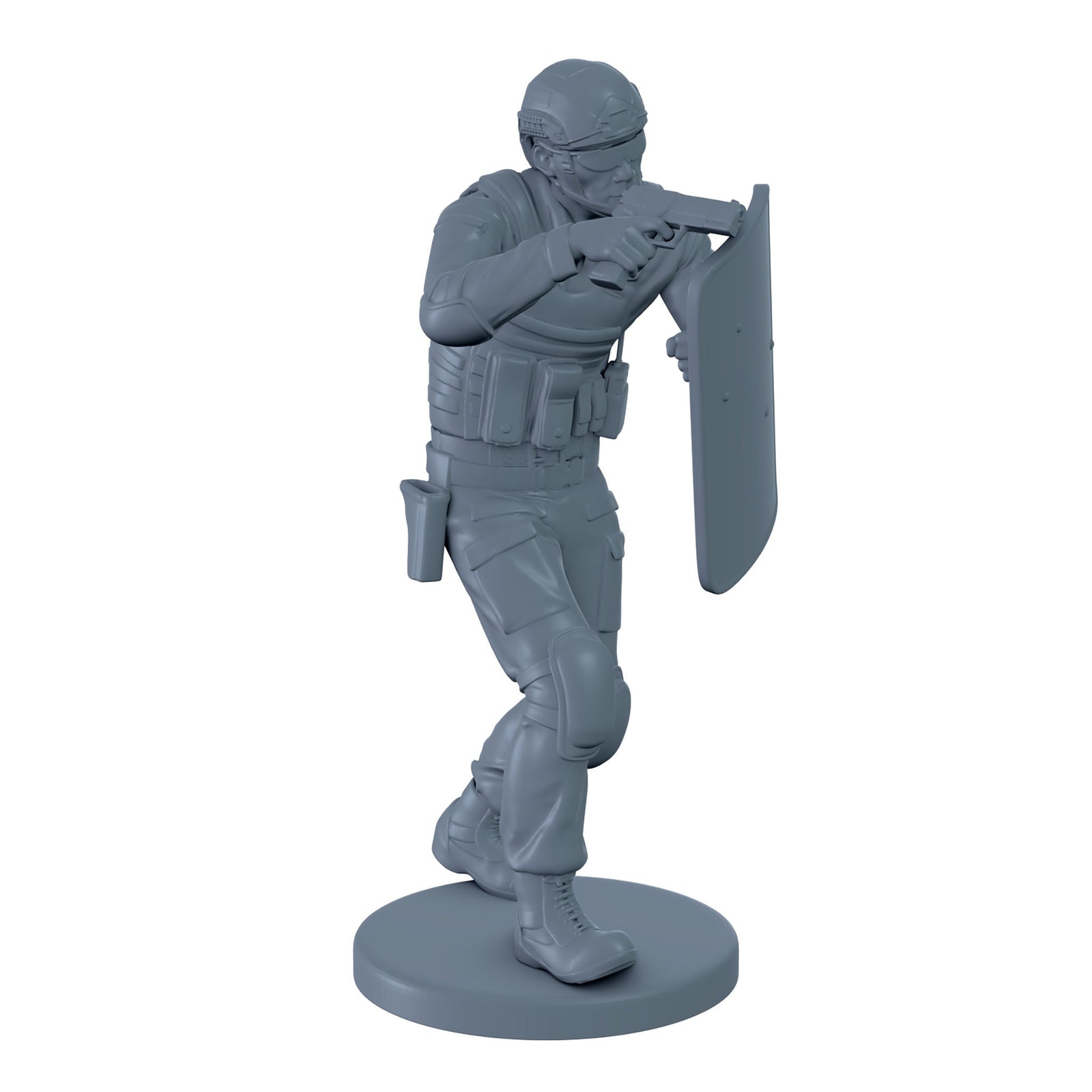 Modern Chinese Soldier With Shield