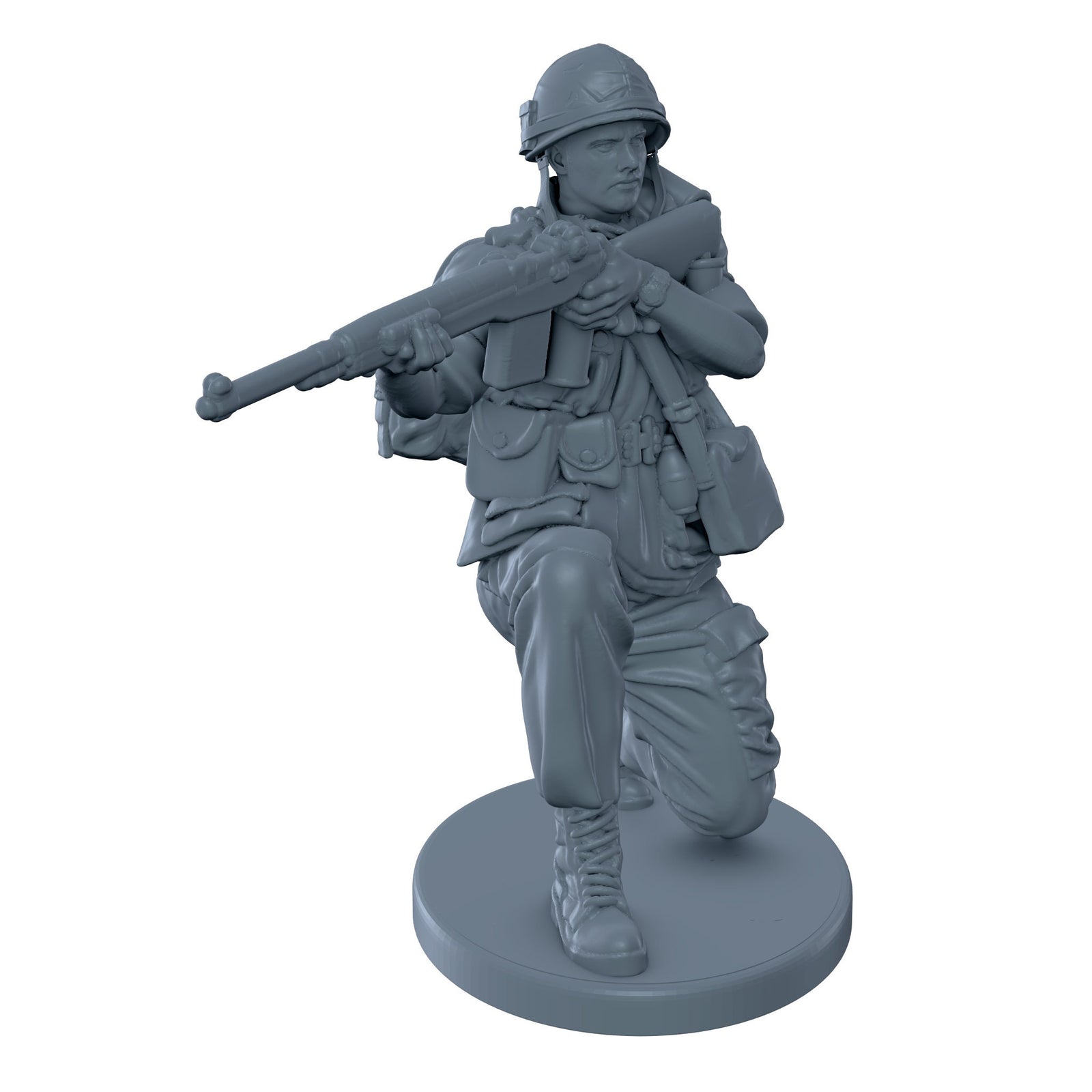 American Soldier Kneeling Vietnam Era