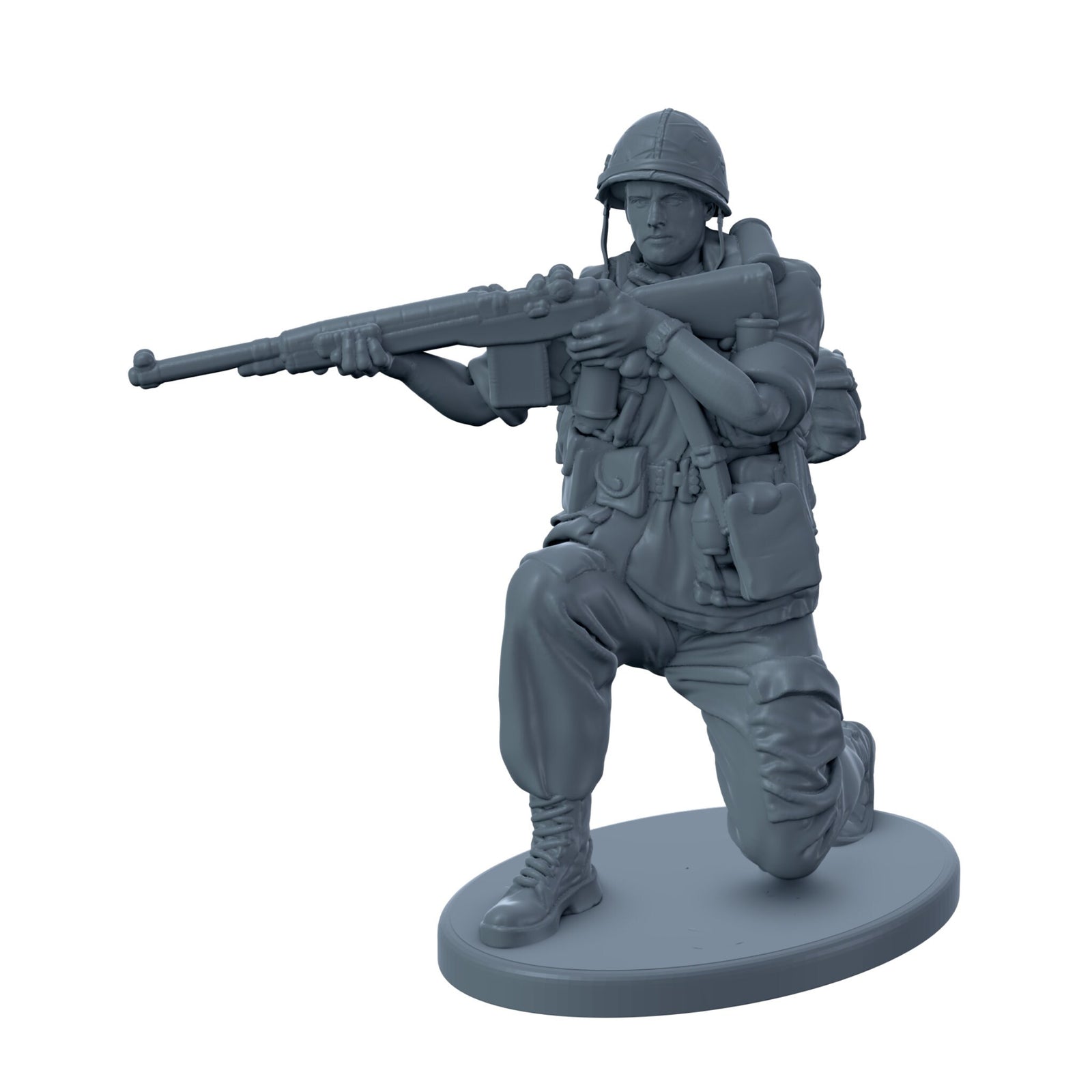 American Soldier Kneeling Vietnam Era