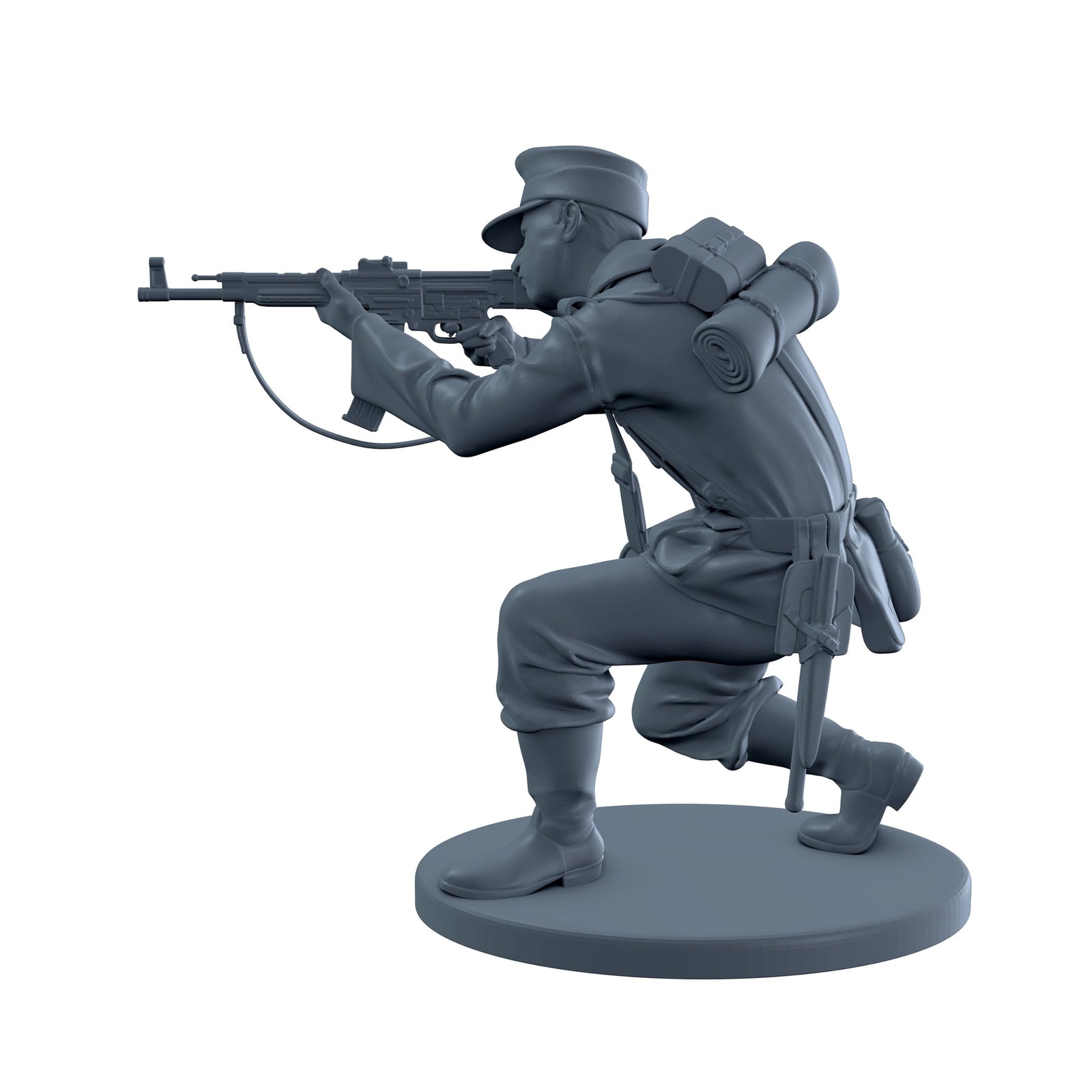 Late War German Soldier Kneeling With STG-44