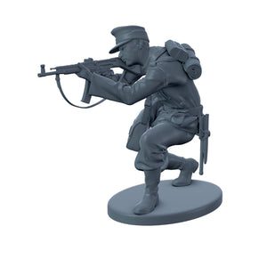 Late War German Soldier Kneeling With STG-44