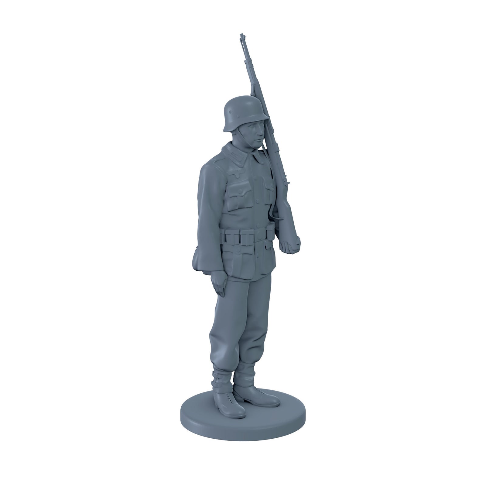 German Soldier Standing at Attention