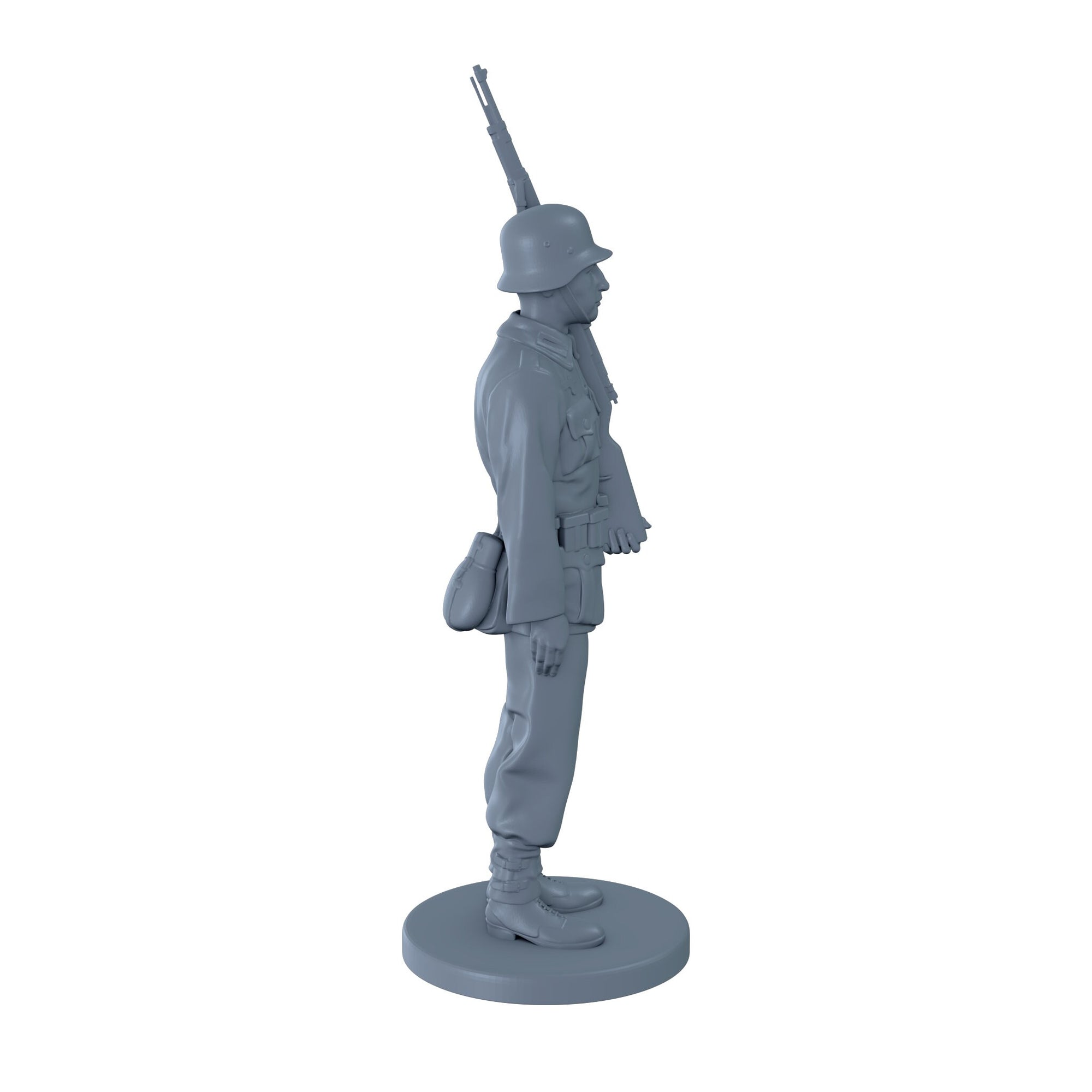 German Soldier Standing at Attention