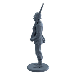 German Soldier Standing at Attention