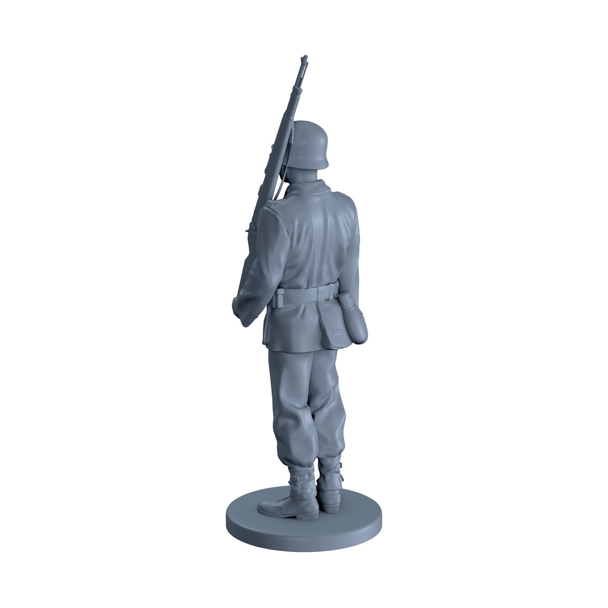 German Soldier Standing at Attention