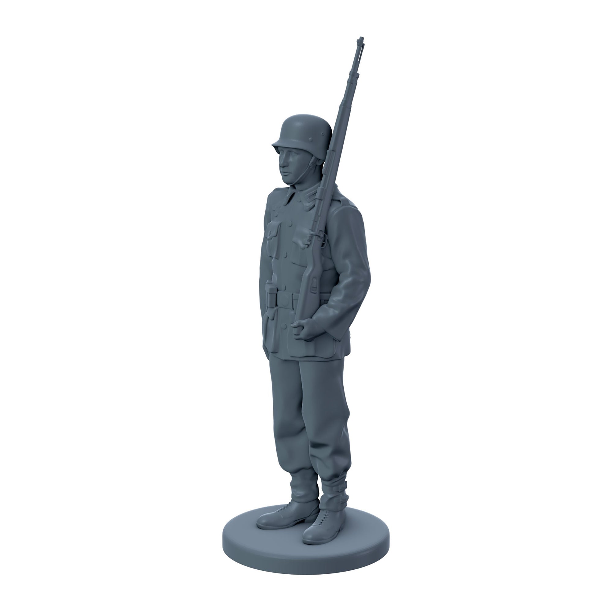 German Soldier Standing at Attention
