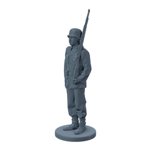 German Soldier Standing at Attention