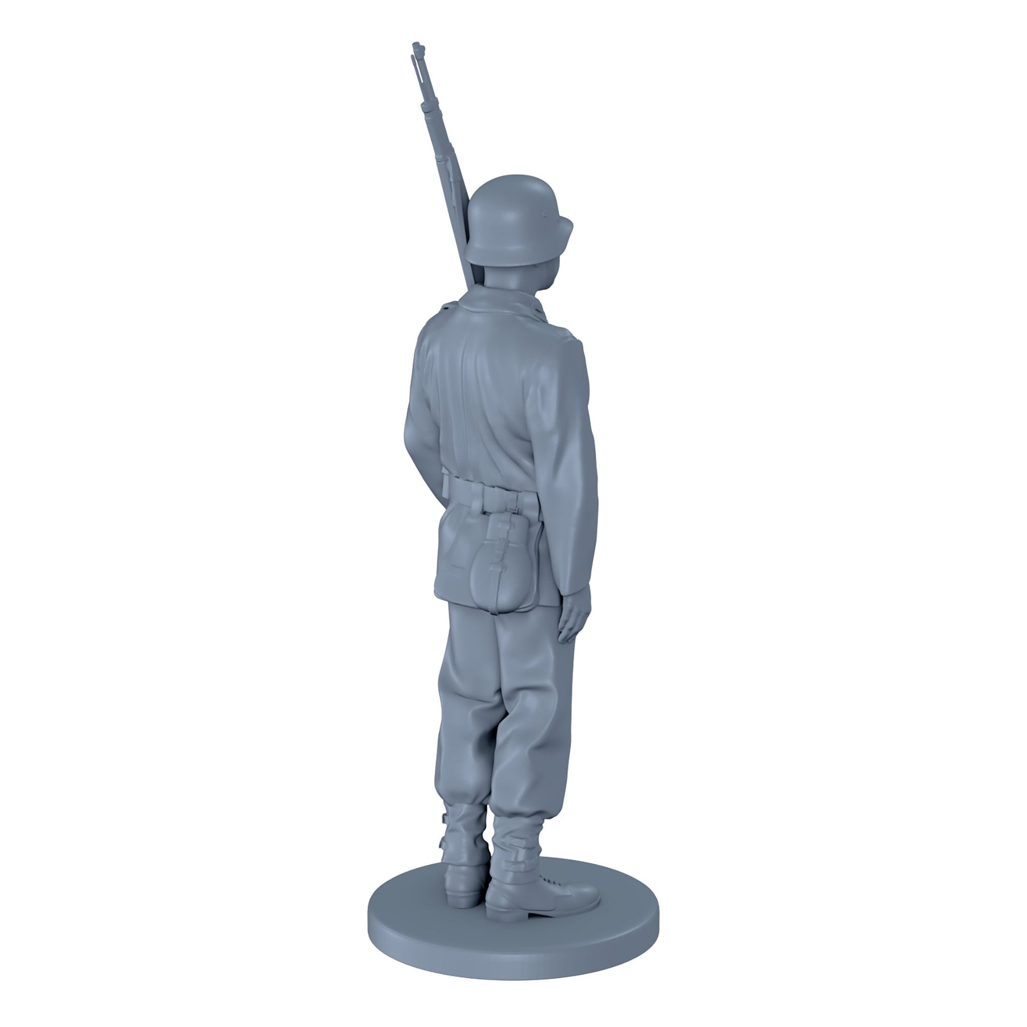 German Soldier Standing at Attention
