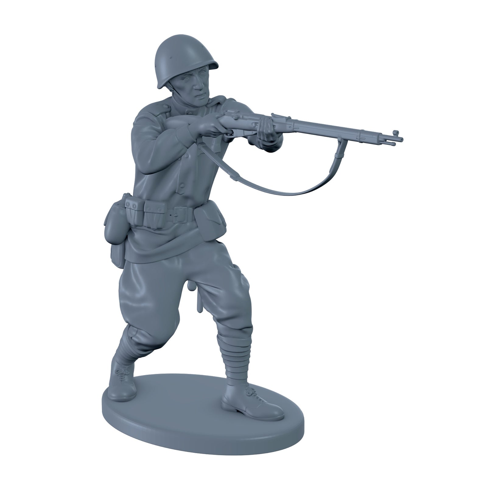 Russian Soldier Shooting While Standing