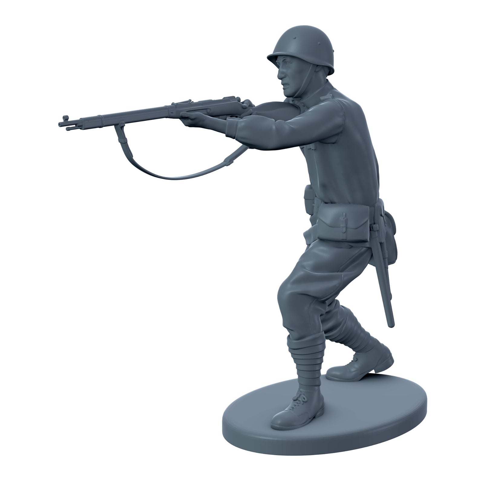 Russian Soldier Shooting While Standing