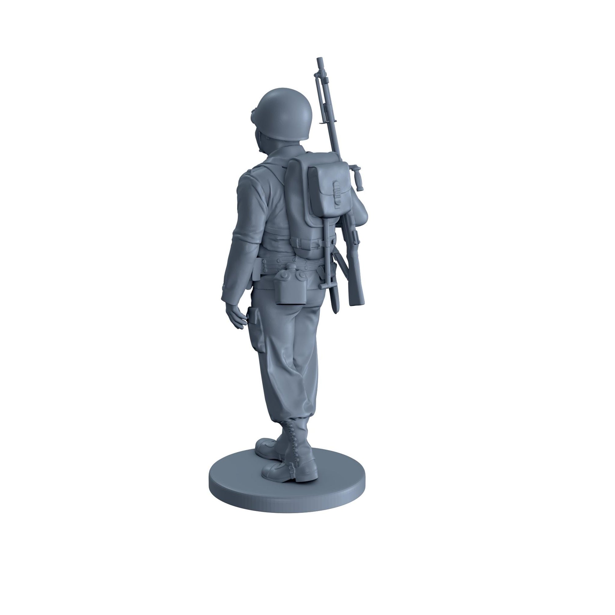 American Soldier Walking with Flamethrower