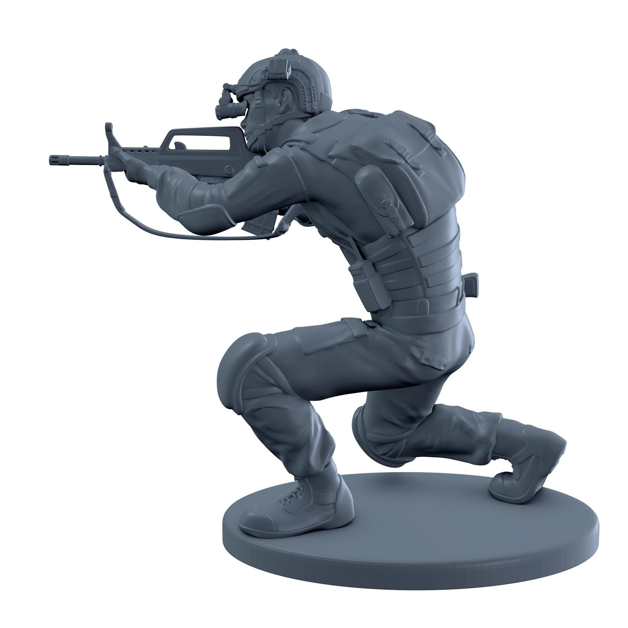 Modern Chinese Soldier Kneeling