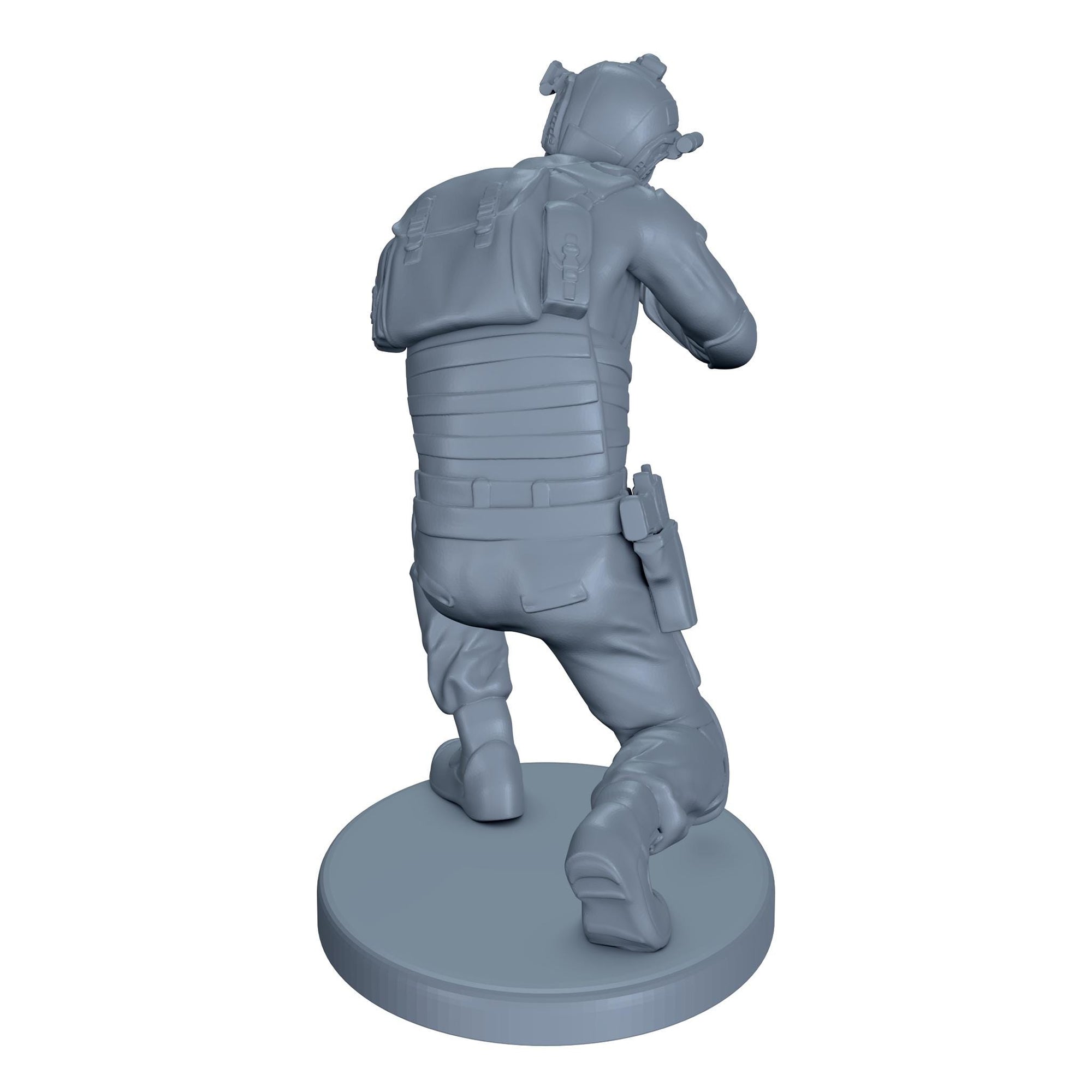 Modern Chinese Soldier Kneeling