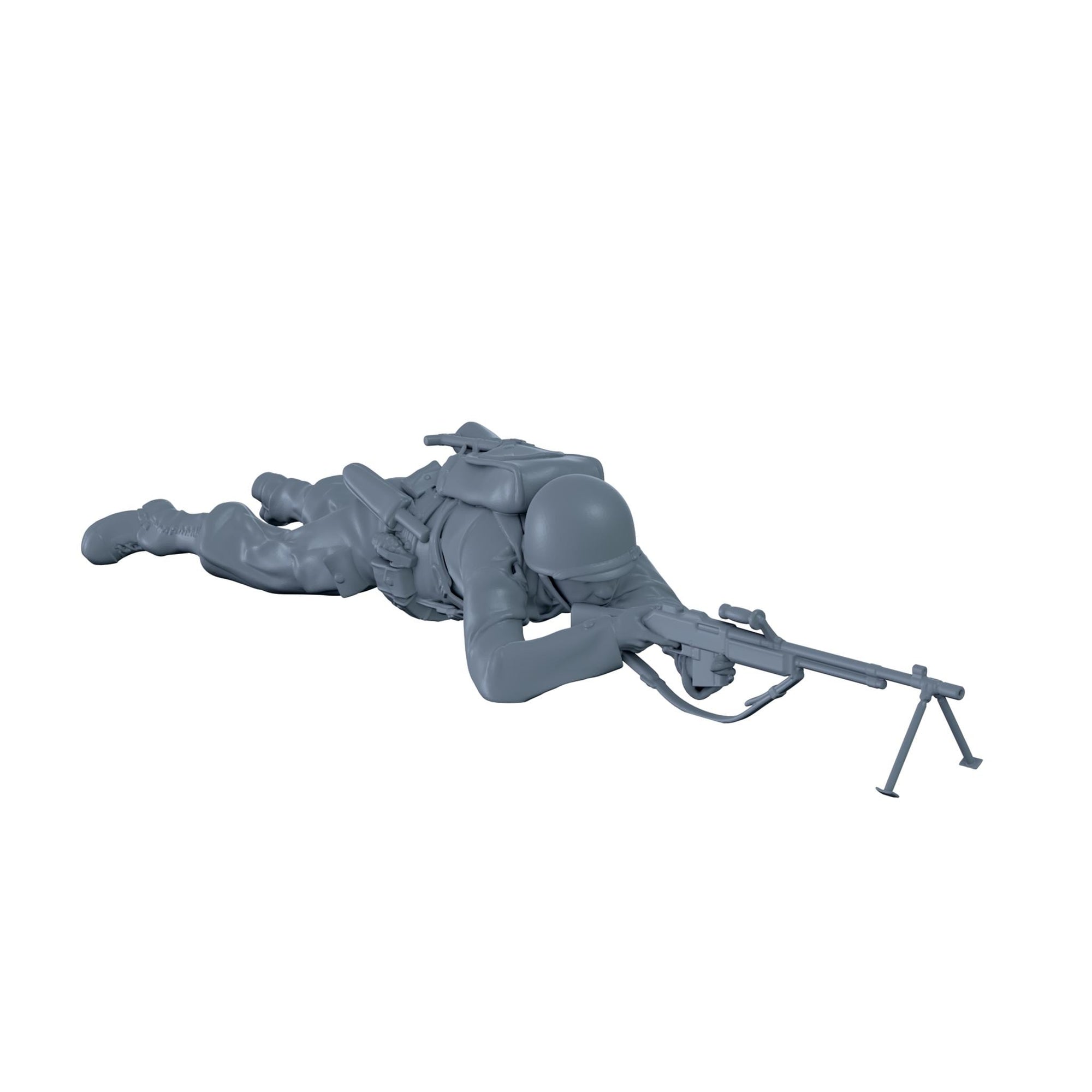 Ready) American Soldier Lying Down Aiming