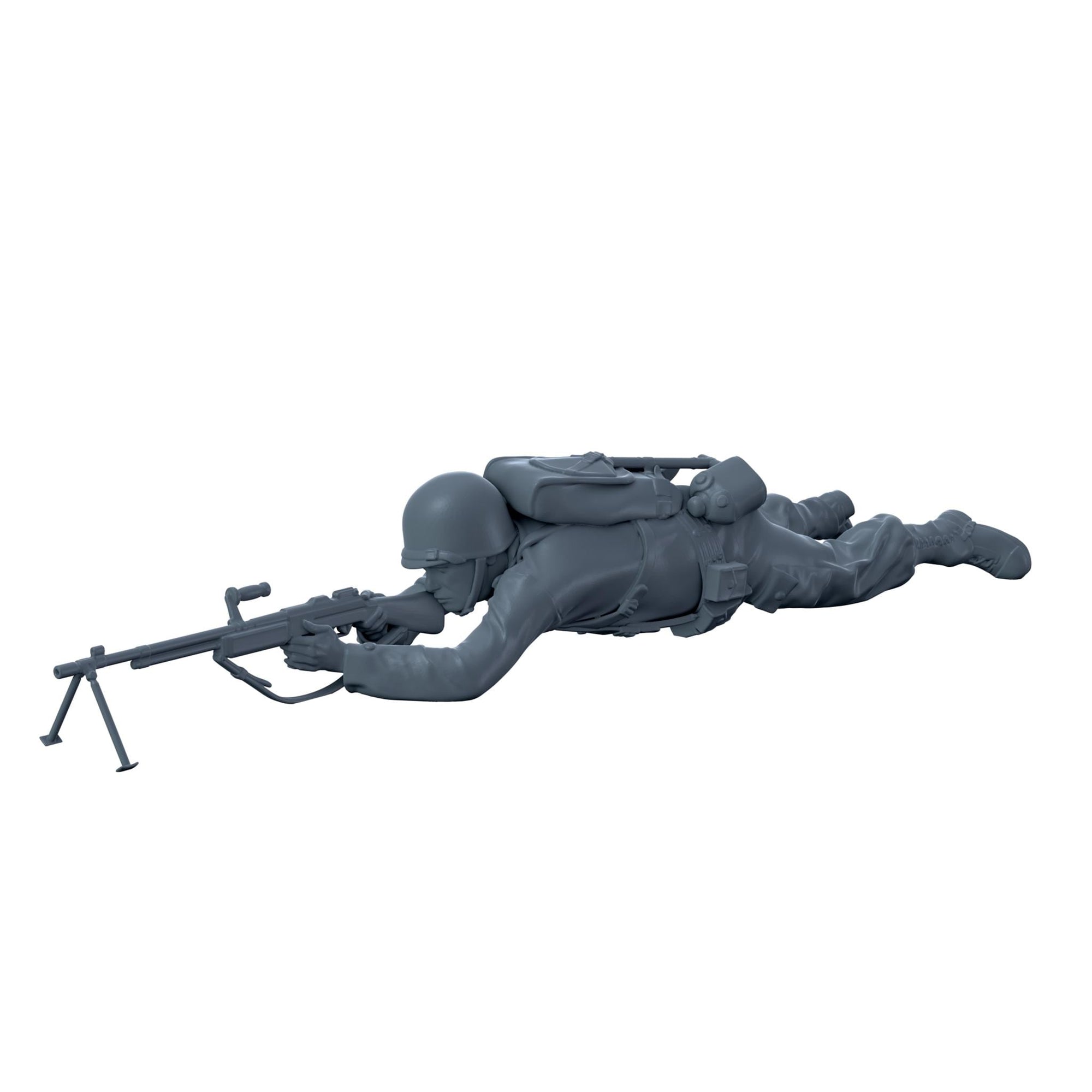 Ready) American Soldier Lying Down Aiming