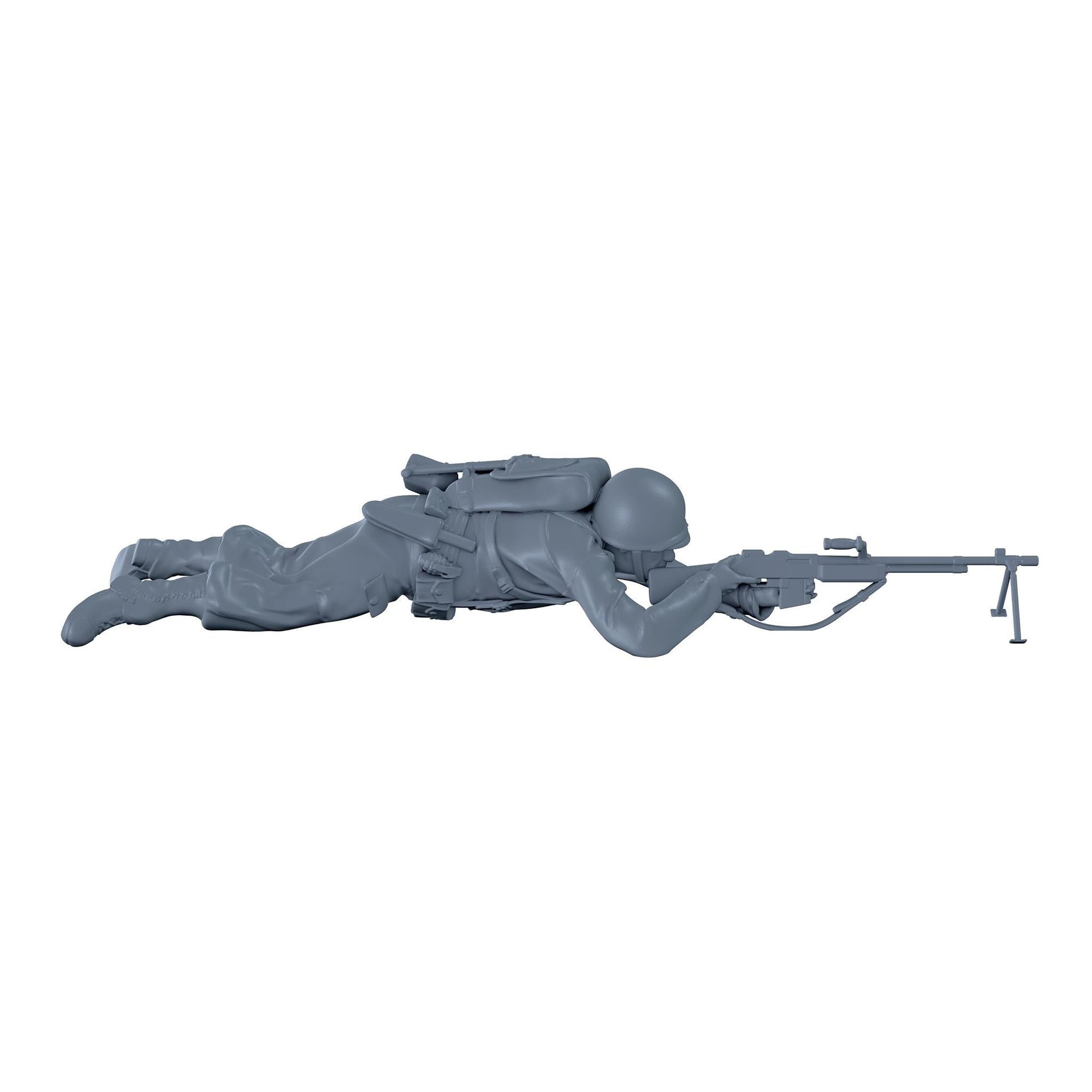 Ready) American Soldier Lying Down Aiming