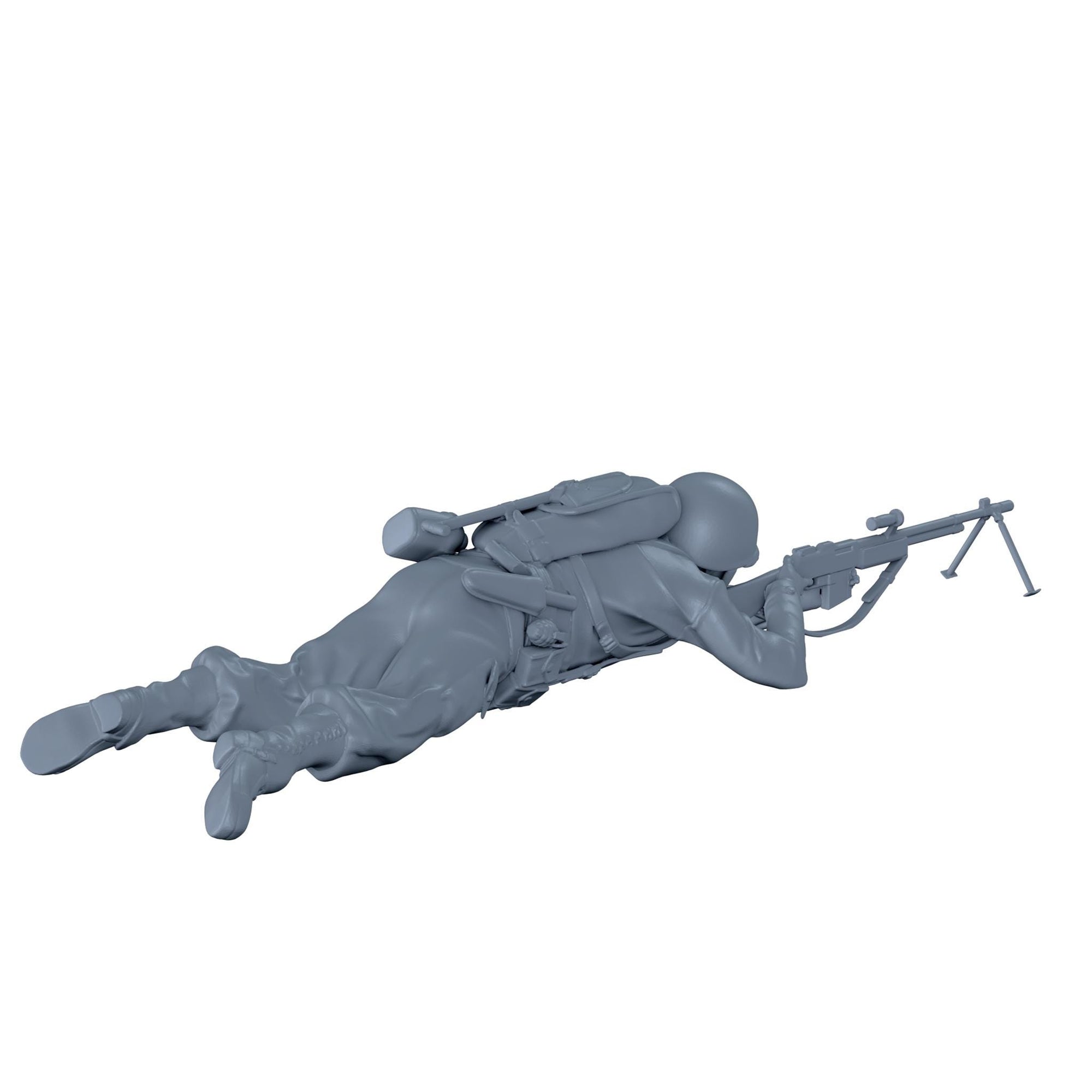 Ready) American Soldier Lying Down Aiming