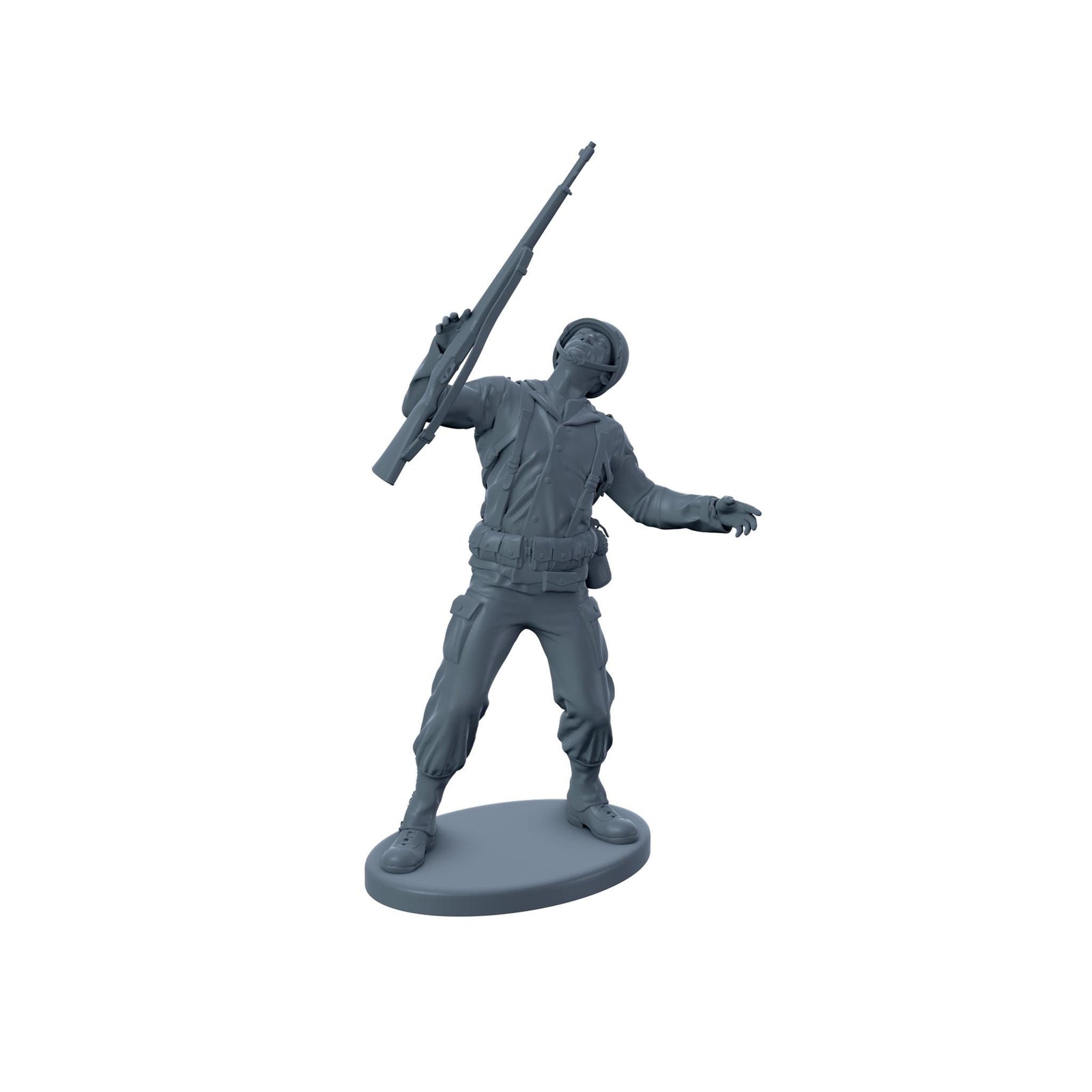 American WWII Soldier Getting Shot