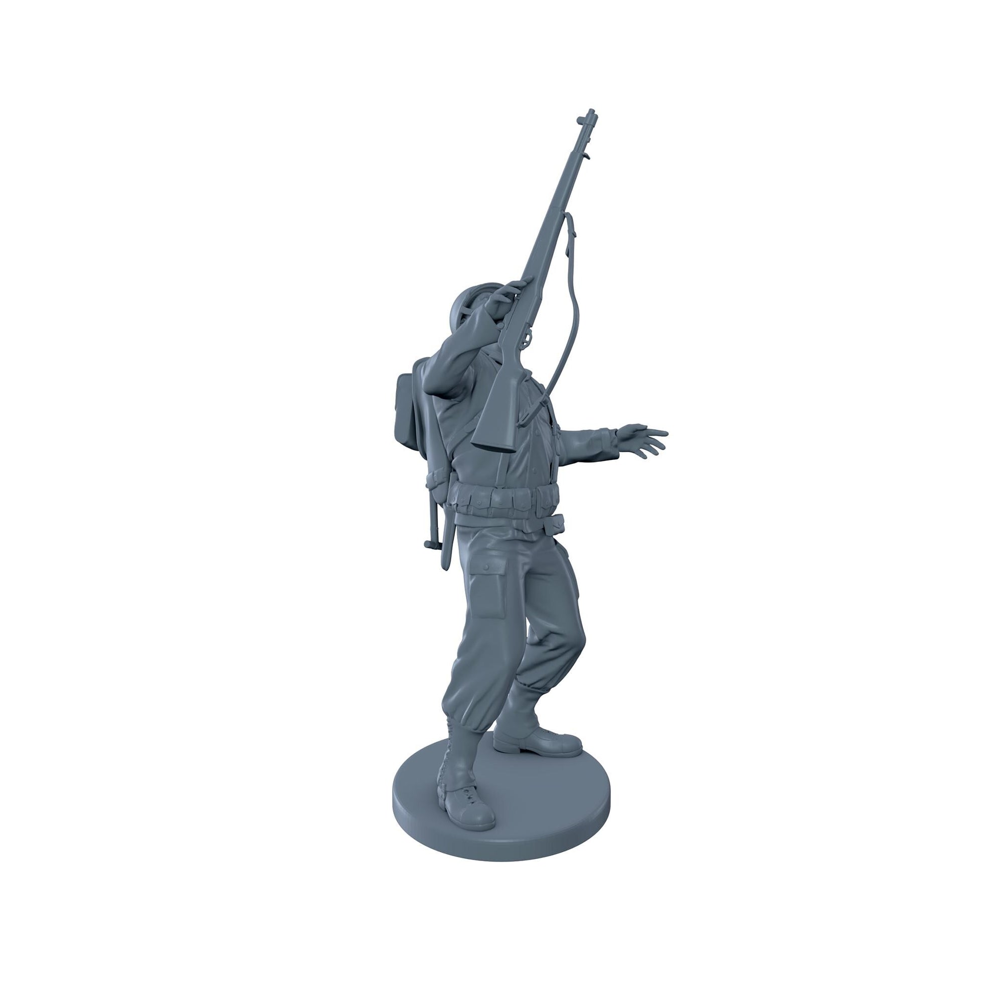 American WWII Soldier Getting Shot