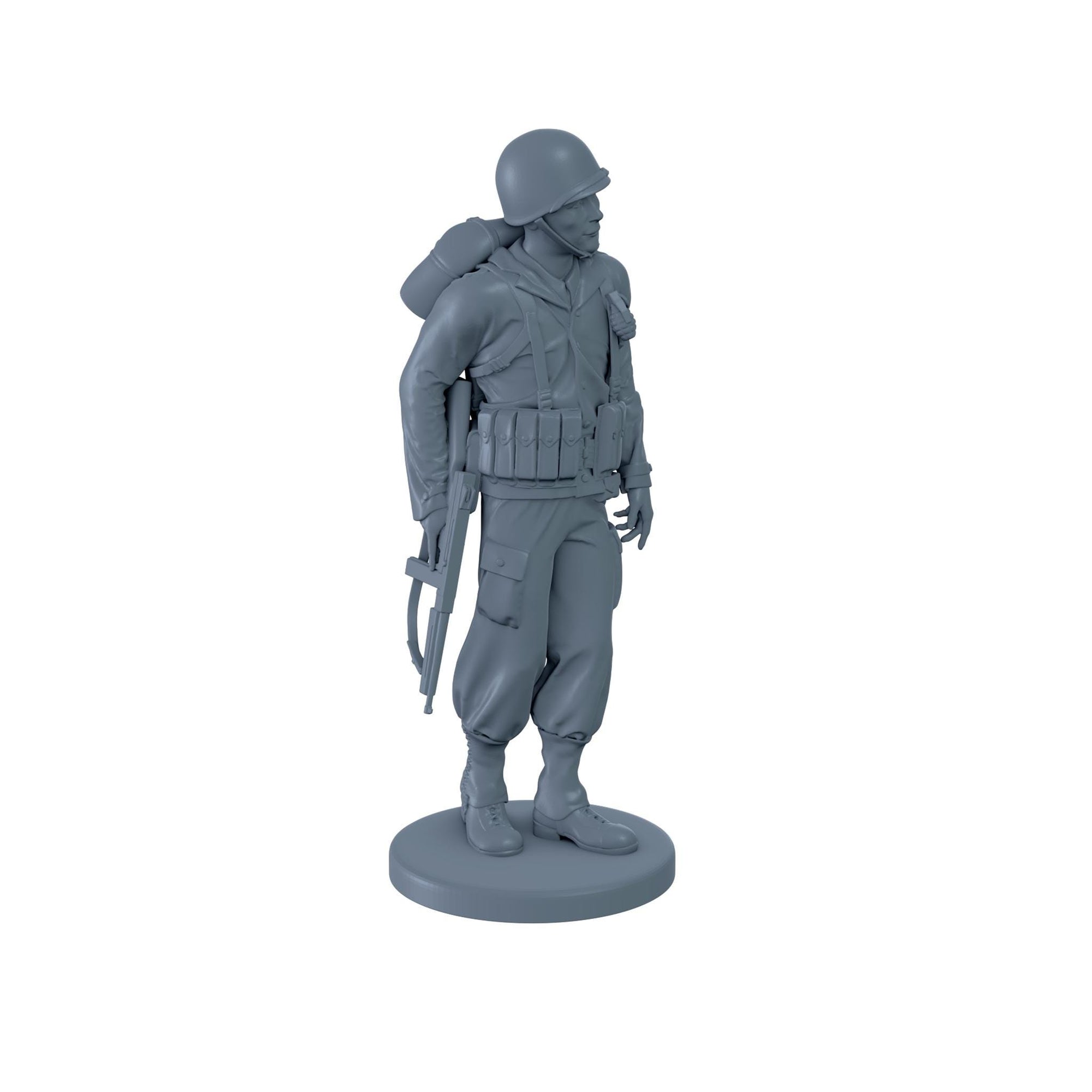 American Soldier Walking with Thompson at Side