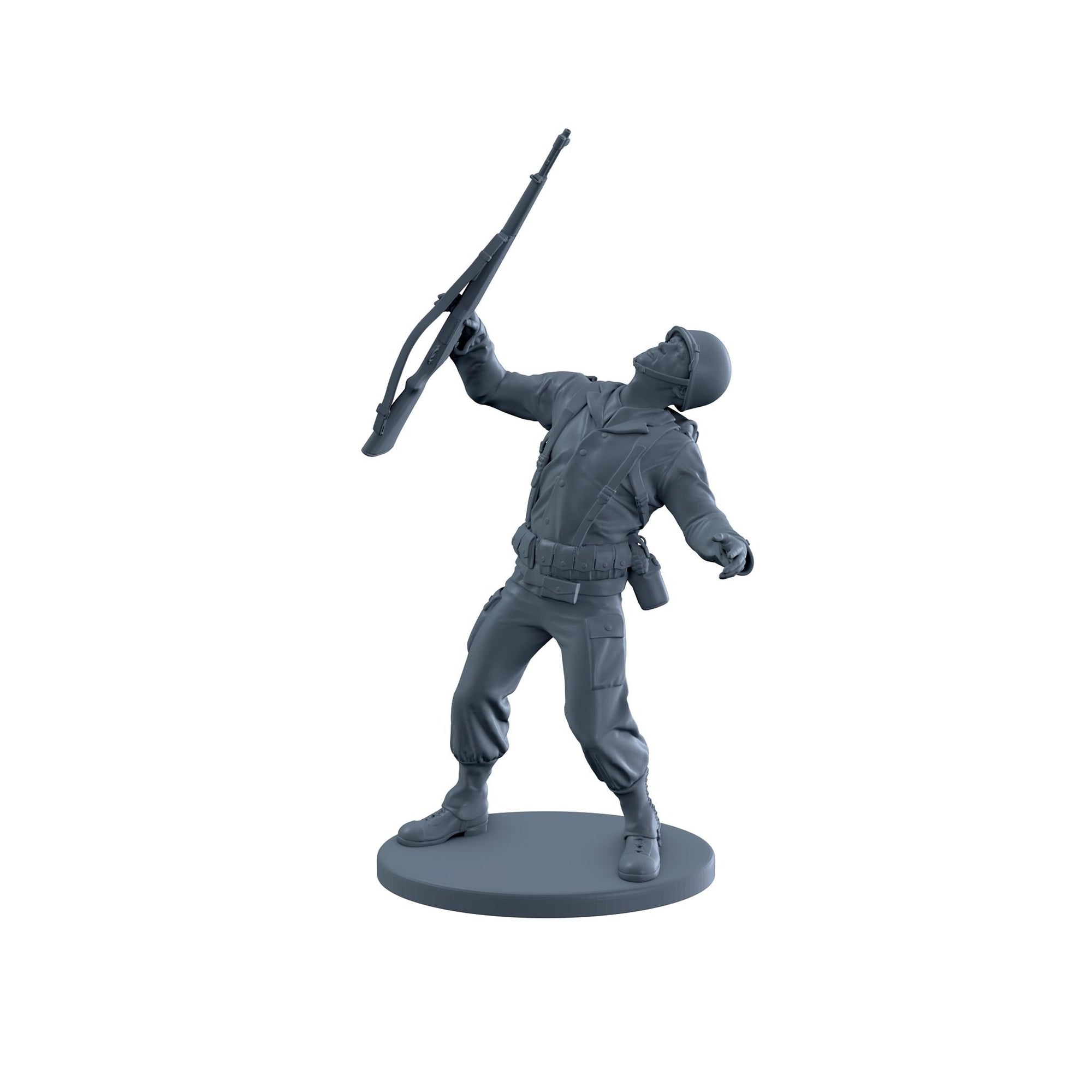 American WWII Soldier Getting Shot
