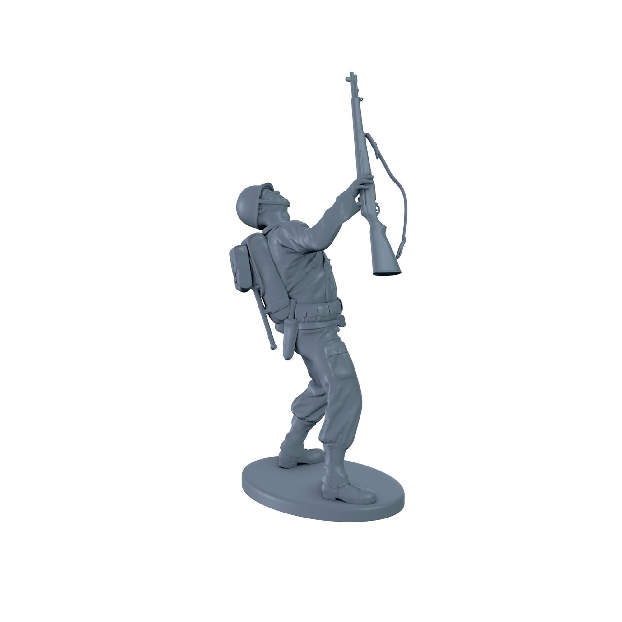 American WWII Soldier Getting Shot