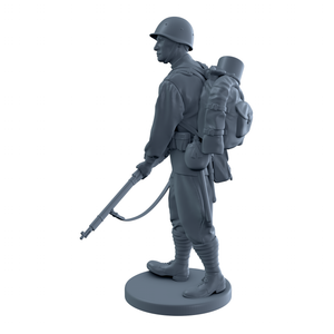 Russian Soldier Walking Rifle Down