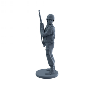 American Soldier Standing Looking to the Side