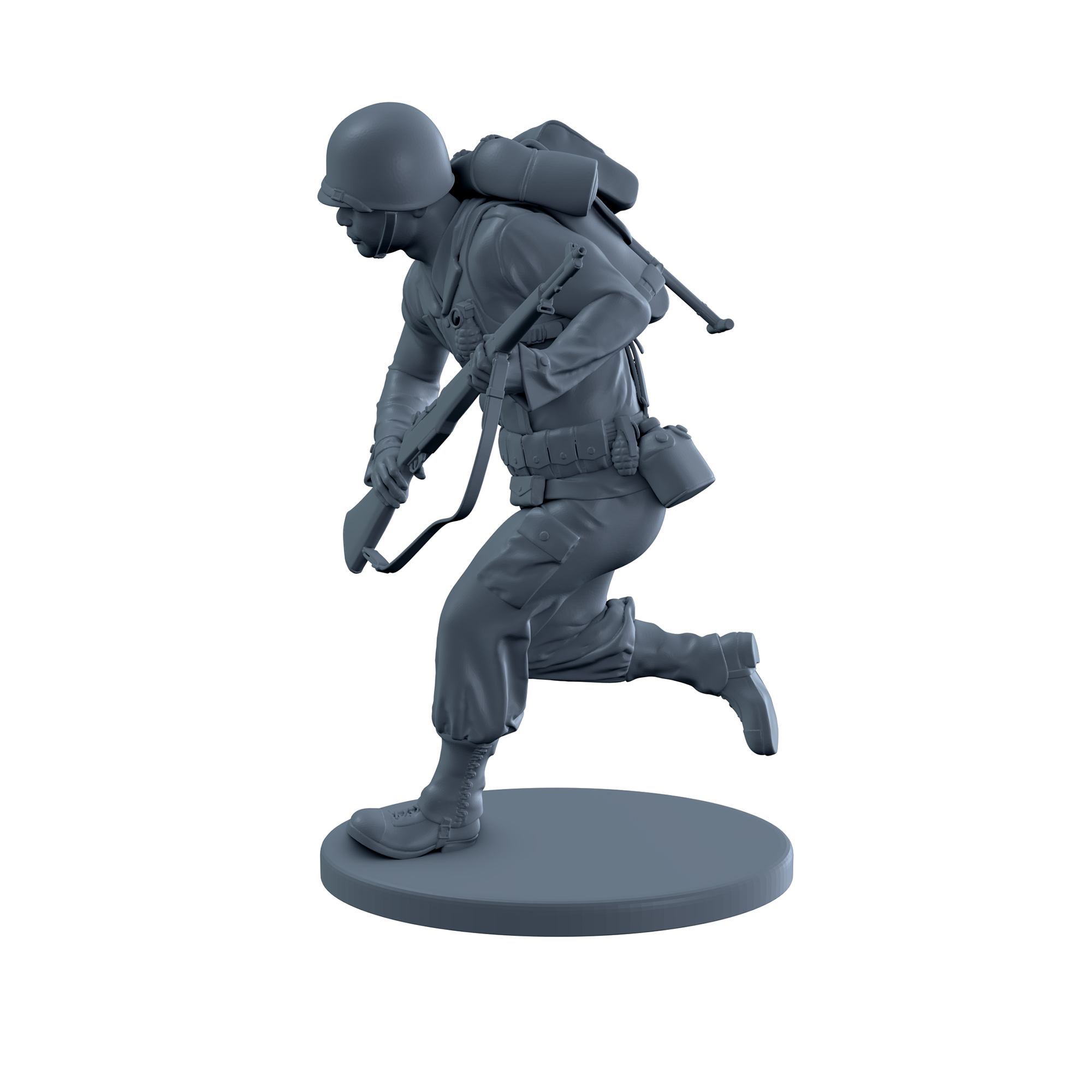 American Soldier Running with Rifle 2