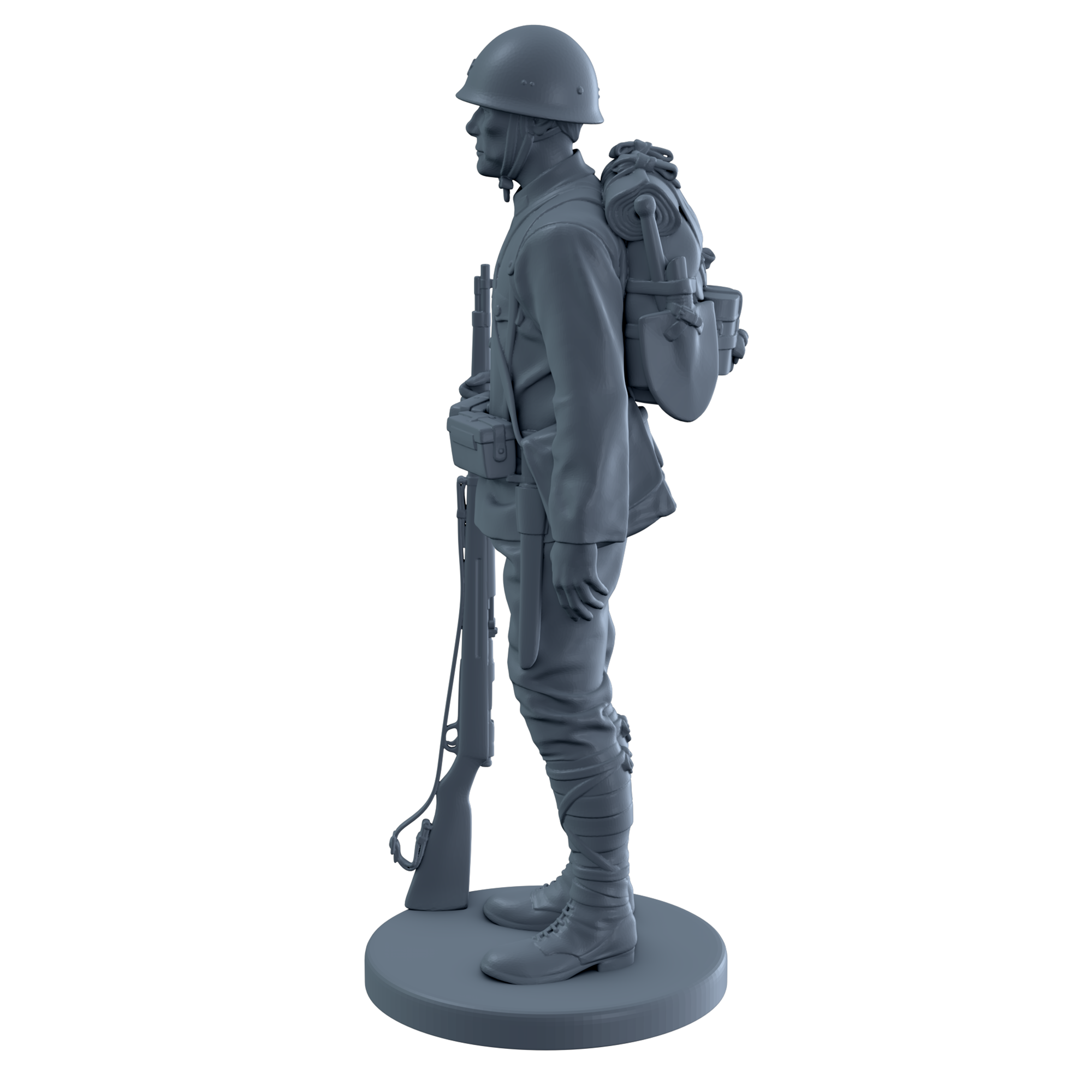Japanese Soldier Standing at Attention