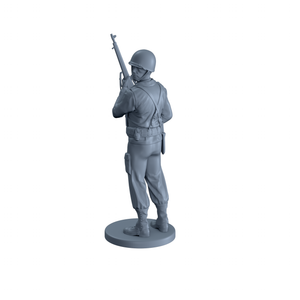 American Soldier Standing Looking to the Side