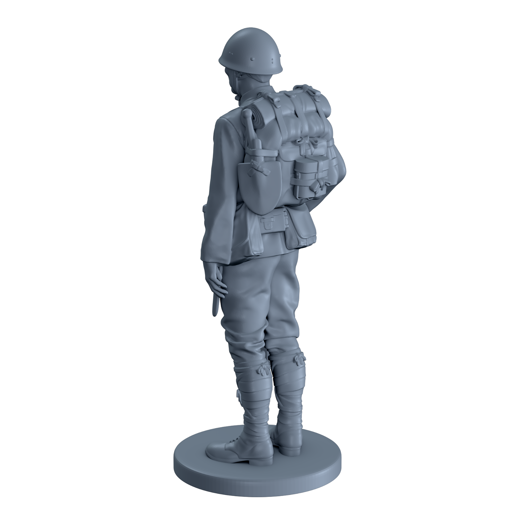 Japanese Soldier Standing at Attention