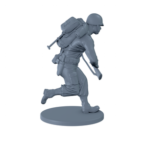 American Soldier Running with Rifle 2