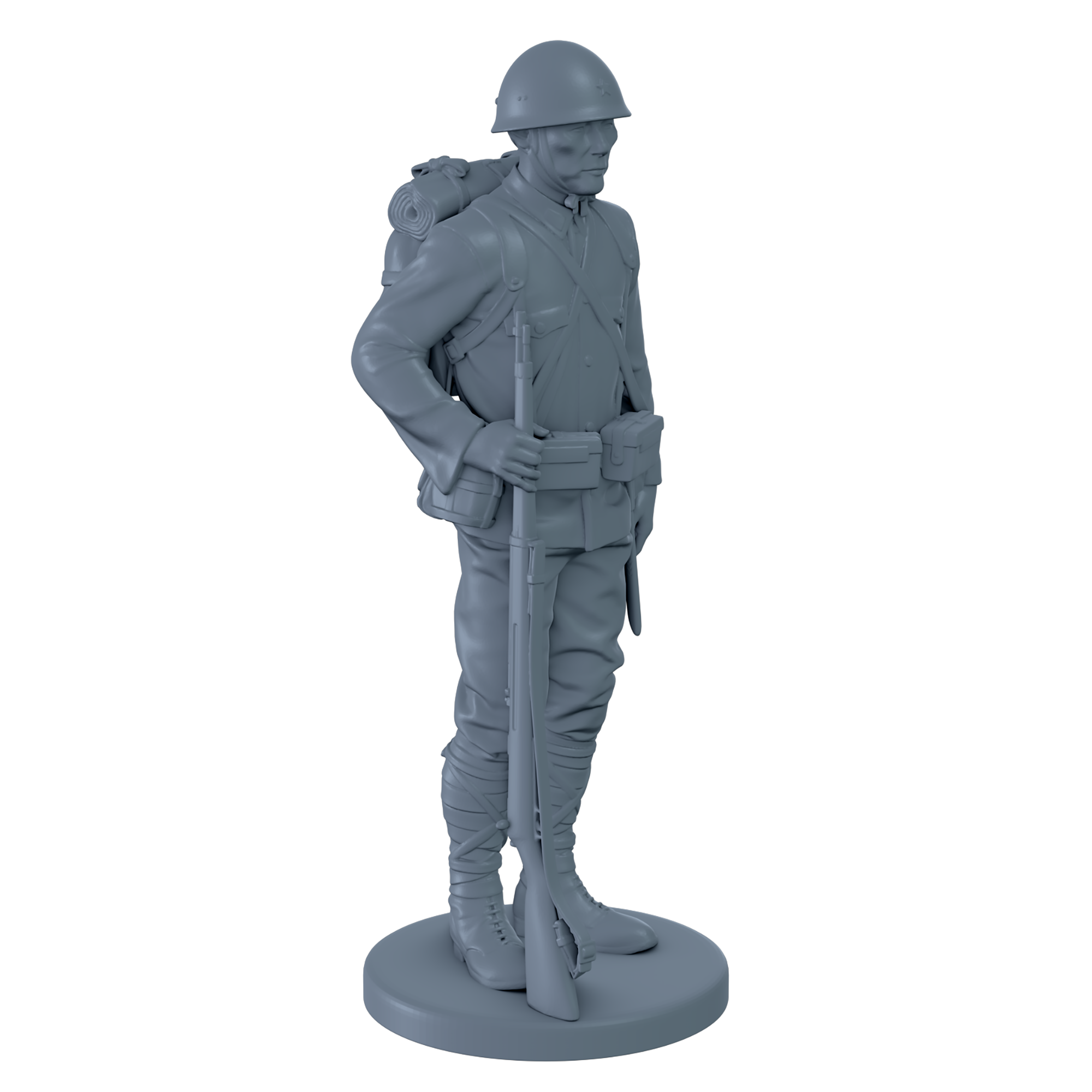 Japanese Soldier Standing at Attention
