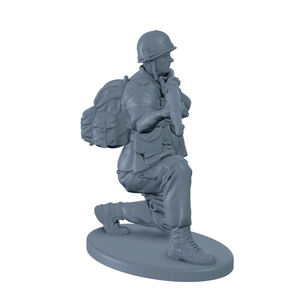 American Soldier Kneeling Vietnam Era