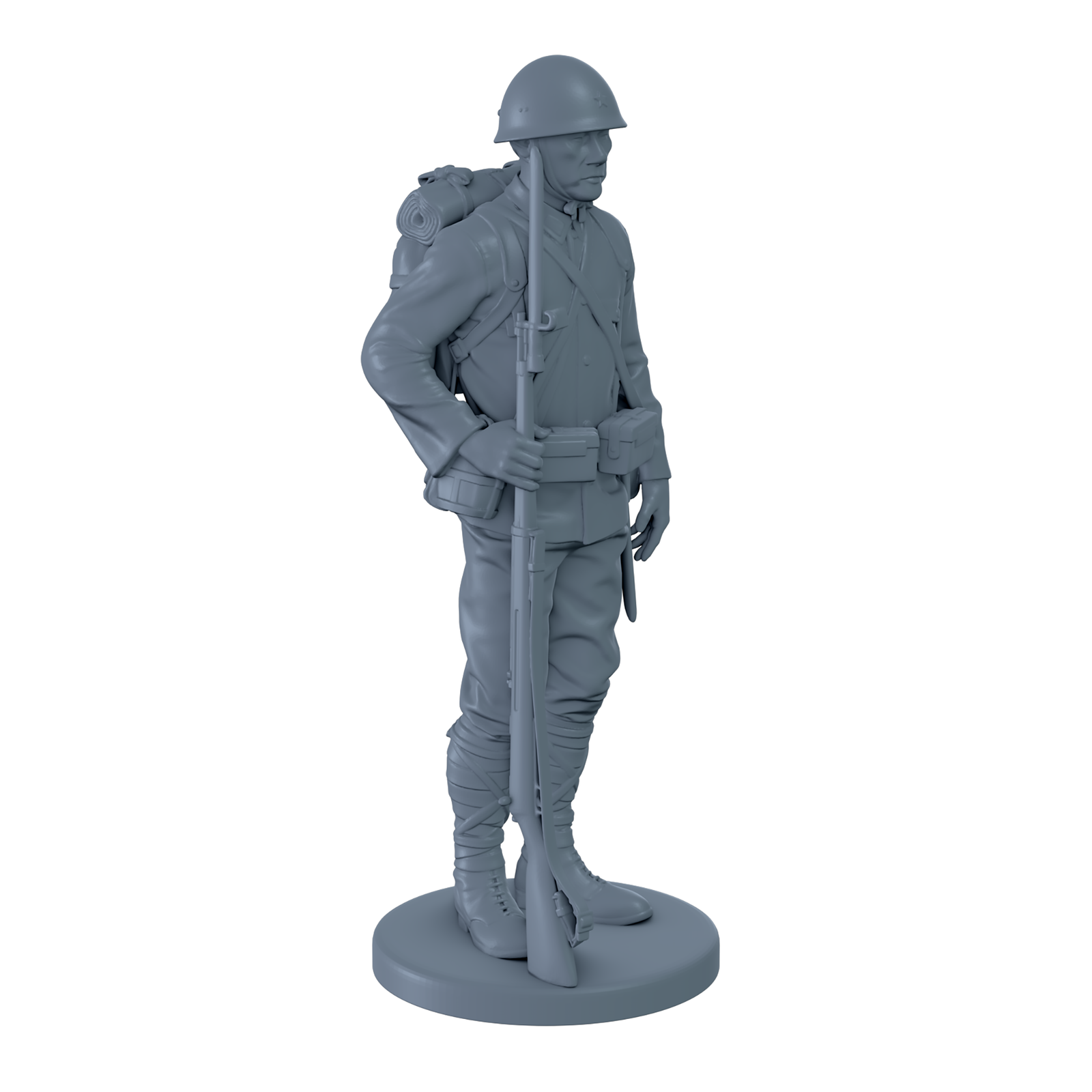 Japanese Soldier Standing at Attention