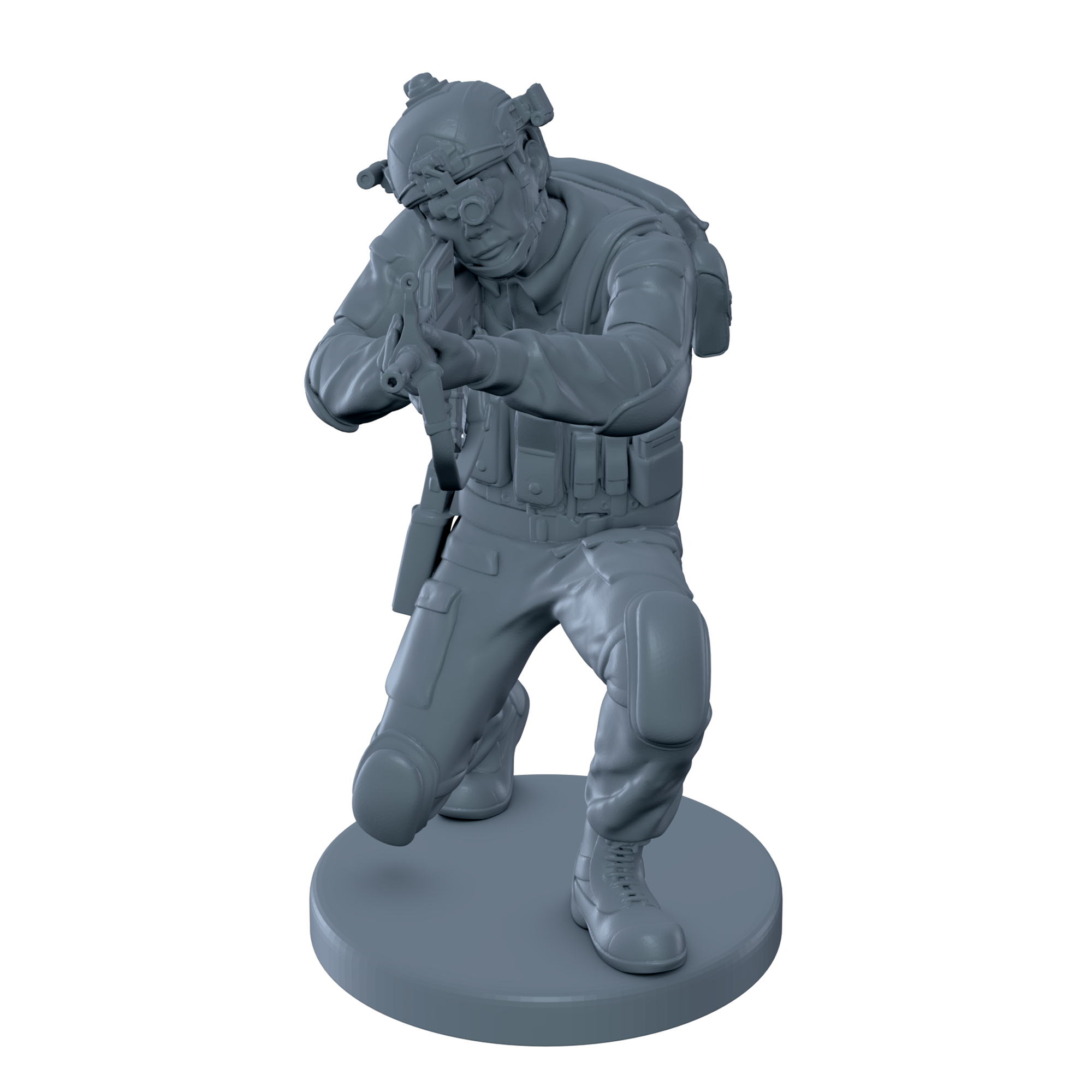 Modern Chinese Soldier Kneeling