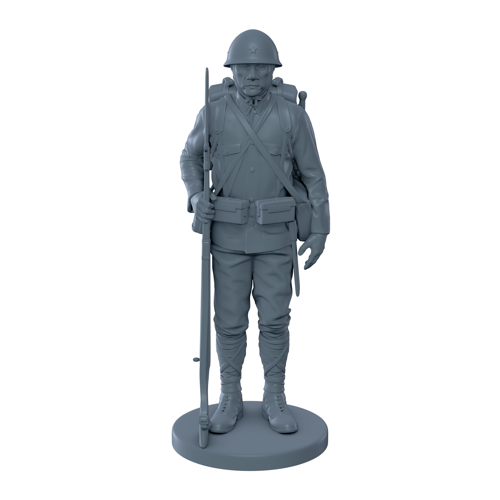 Japanese Soldier Standing at Attention