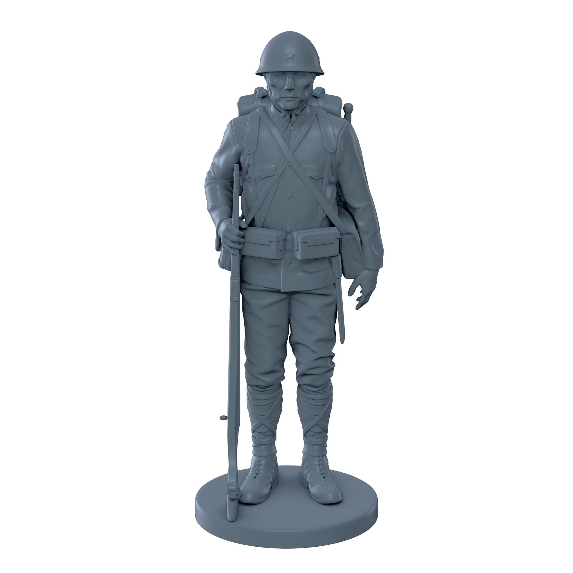 Japanese Soldier Standing at Attention